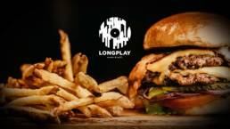 Longplay Logo on Cheeseburger